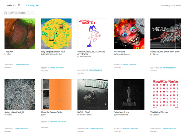 Bandcamp screenshot